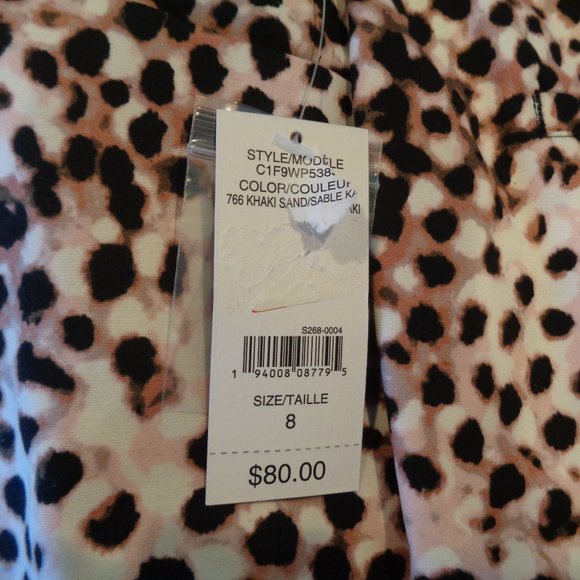 Kelly Animal Printed Pants Khaki Sand Crop Ankle - Picture 4 of 4